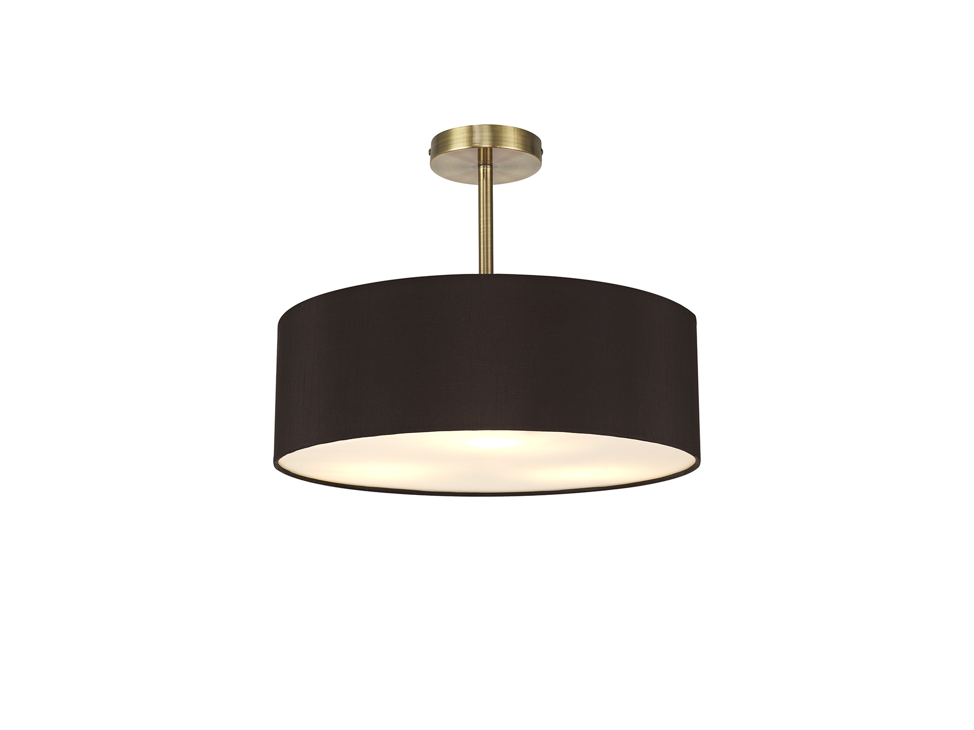 DK0743  Baymont 45cm Semi Flush 5 Light Antique Brass, Black